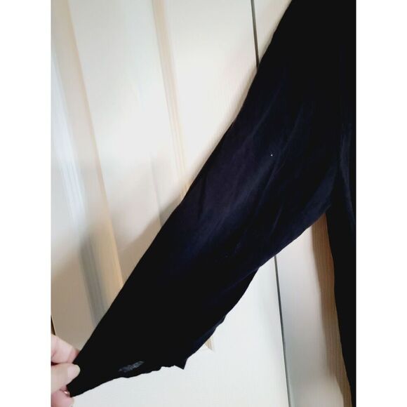 Alfani 1X Cardigan Sweater Black Knit 3/4 Sleeves Button Front Ltwt Rayon/Cotton - Picture 4 of 7